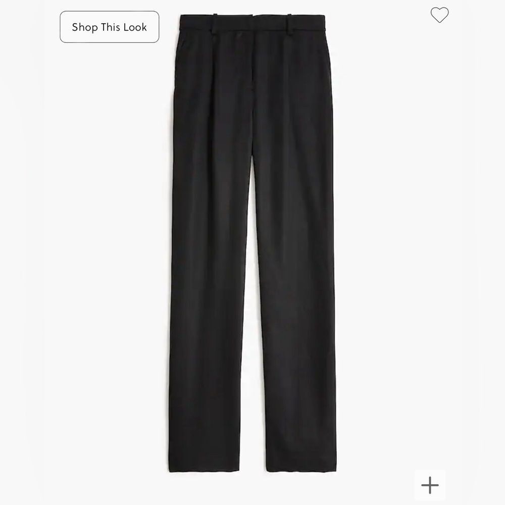 J. Crew Factory Wide-leg pleated twill trouser pant • size 2 • BX578 • black